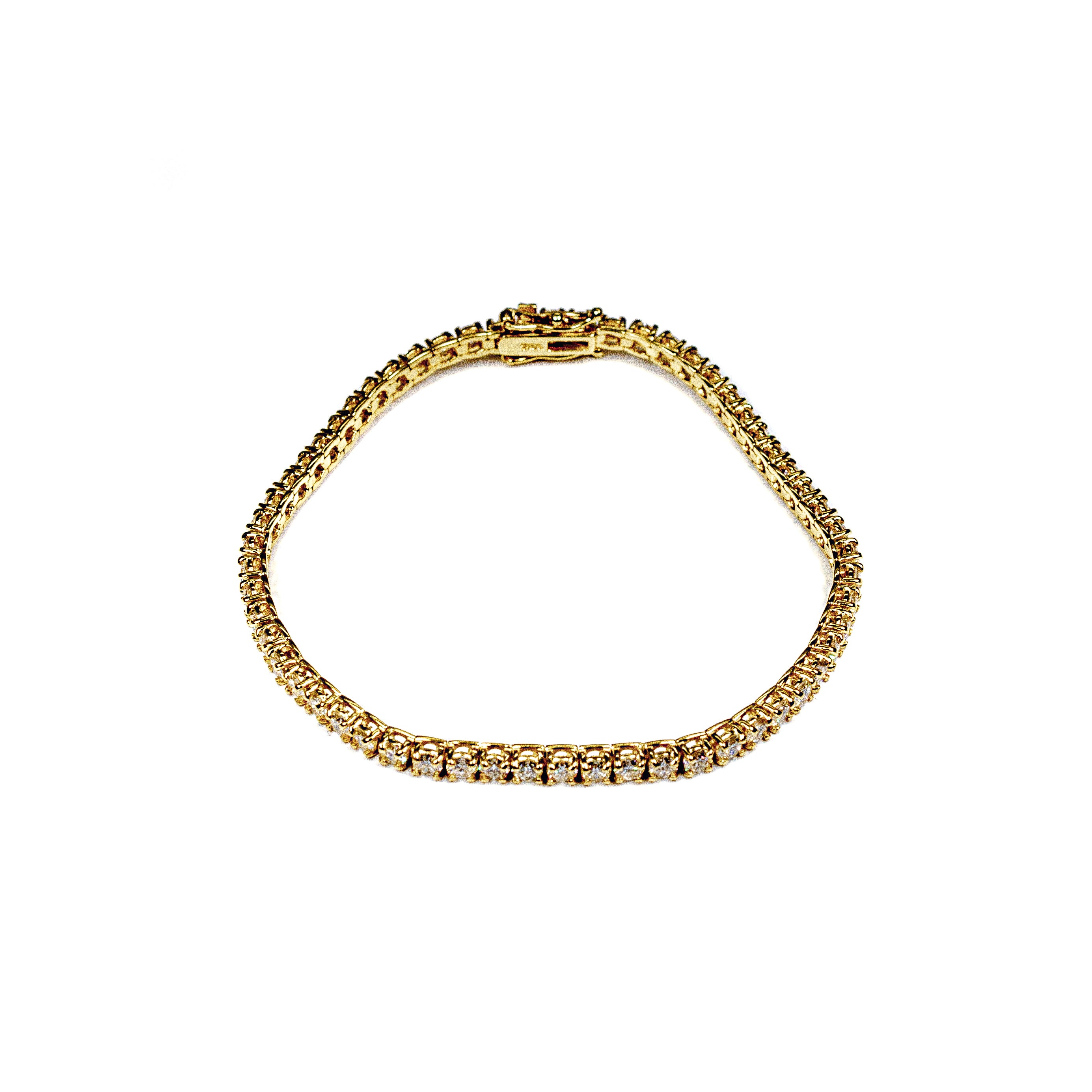 18K Yellow Gold Diamond Tennis Bracelet – 5.12 Carats