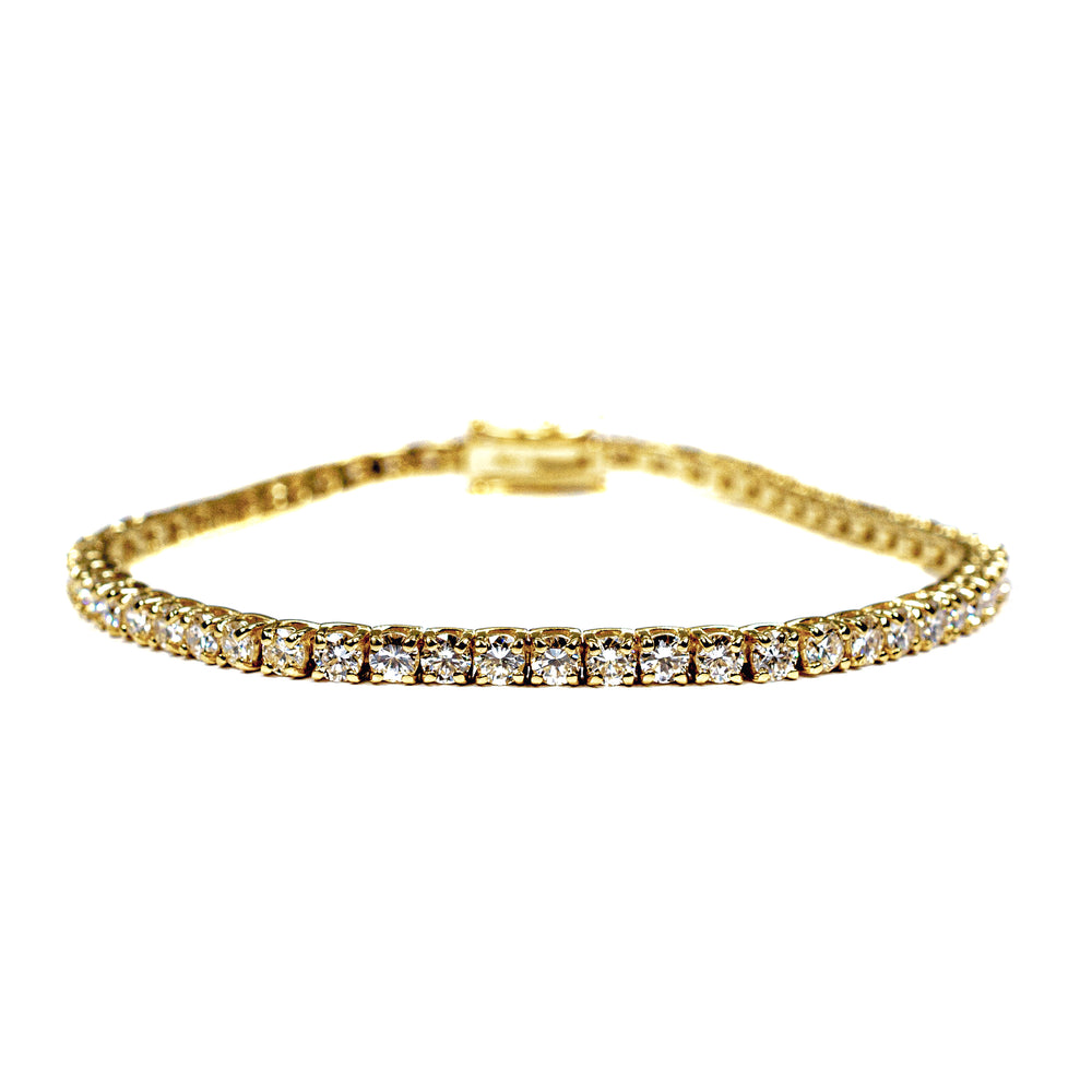 18K Yellow Gold Diamond Tennis Bracelet – 5.12 Carats