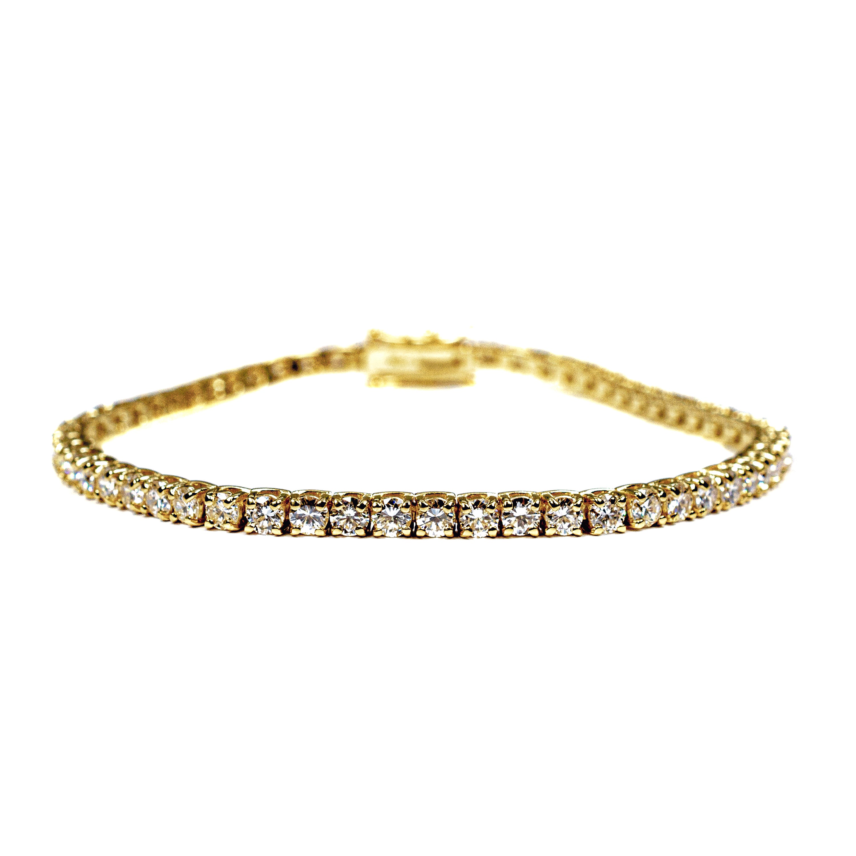 18K Yellow Gold Diamond Tennis Bracelet – 5.12 Carats
