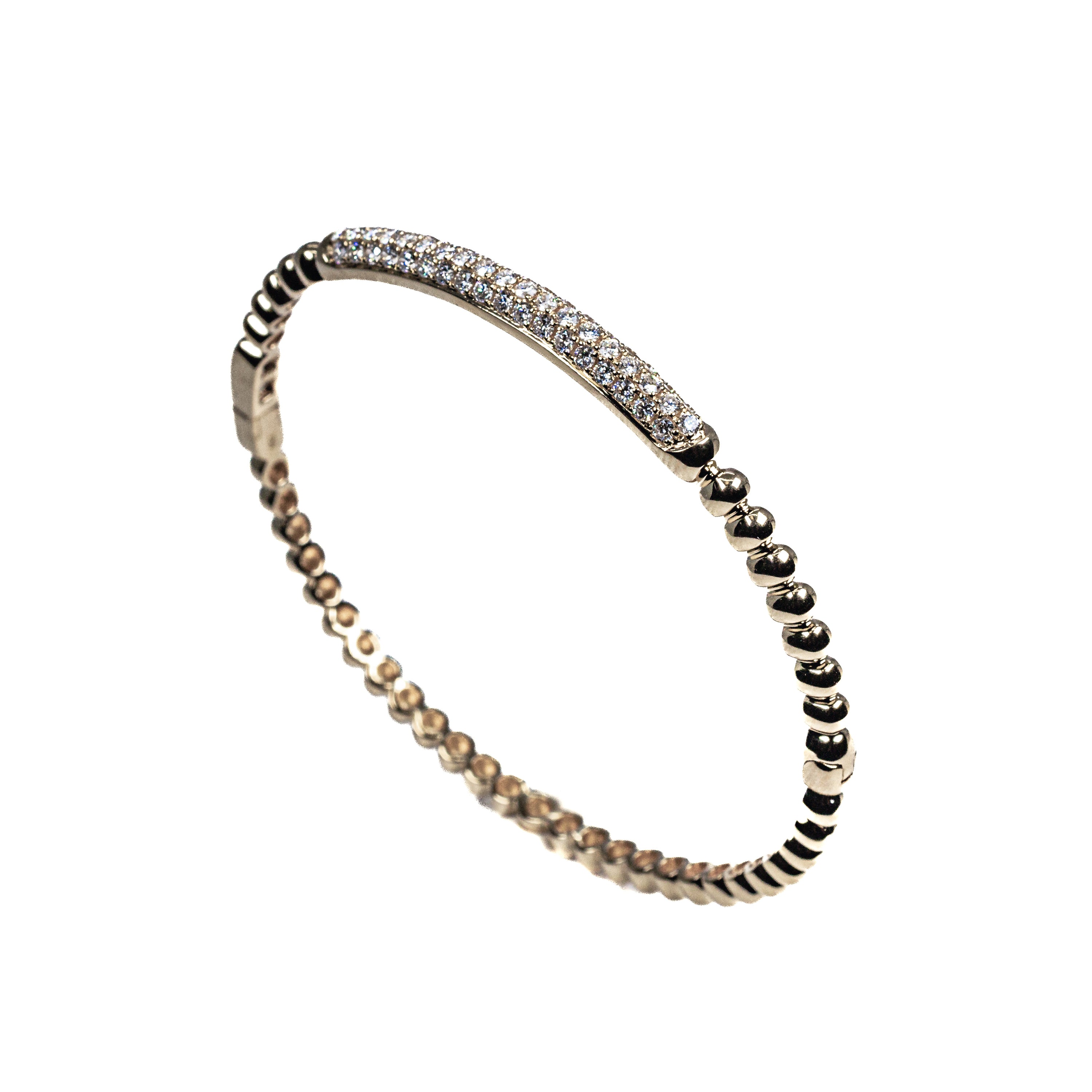 18k Yellow Gold Diamond Beaded