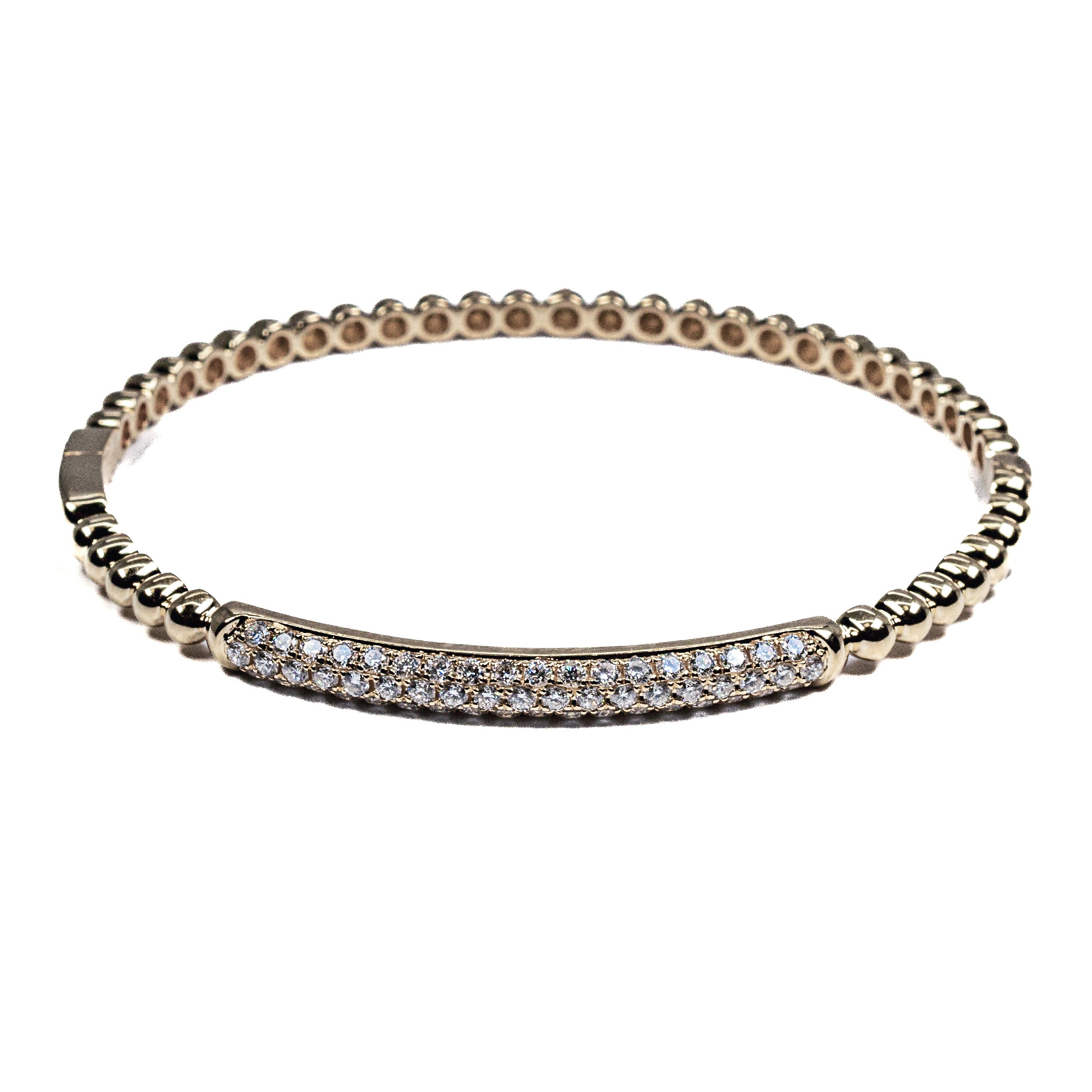 18k Yellow Gold Diamond Beaded