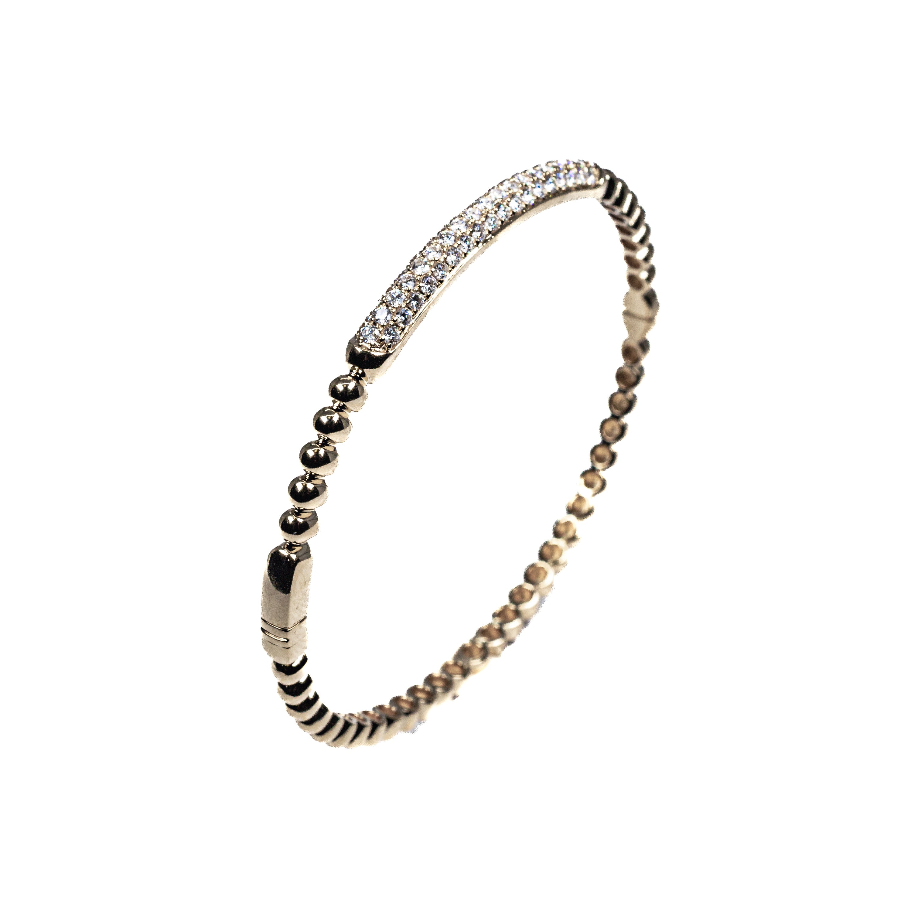 18k Yellow Gold Diamond Beaded