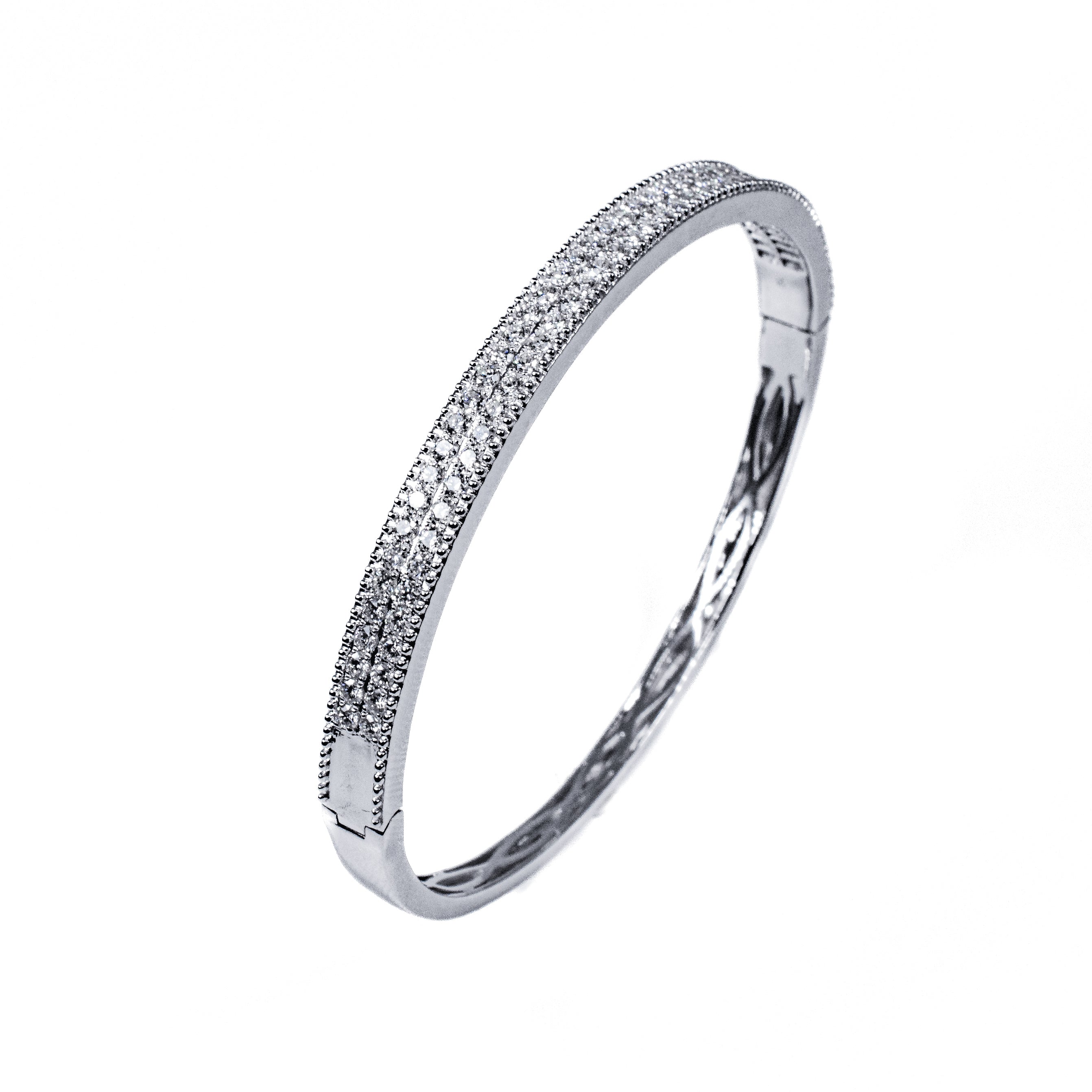 18kt wg Two row diamond Bangle