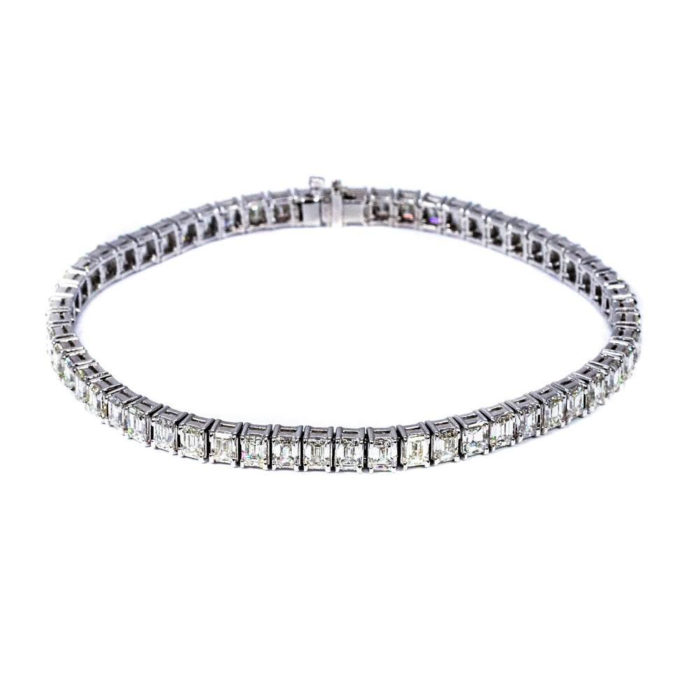 Platinum Emerald-Cut Diamond Tennis Bracelet – 10.00 Carat