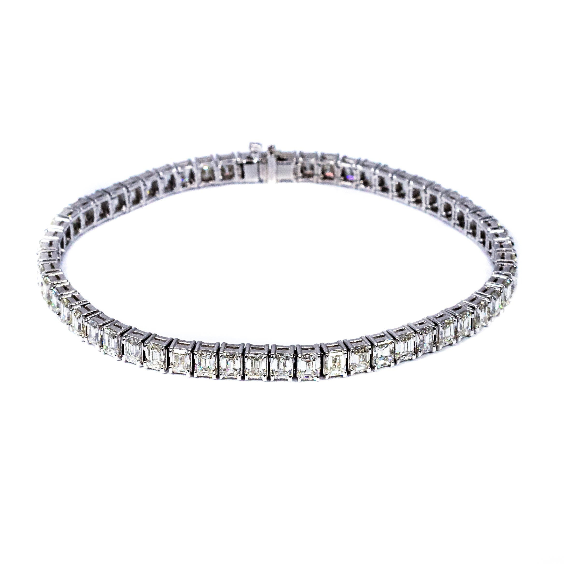 Platinum Emerald-Cut Diamond Tennis Bracelet – 10.00 Carat