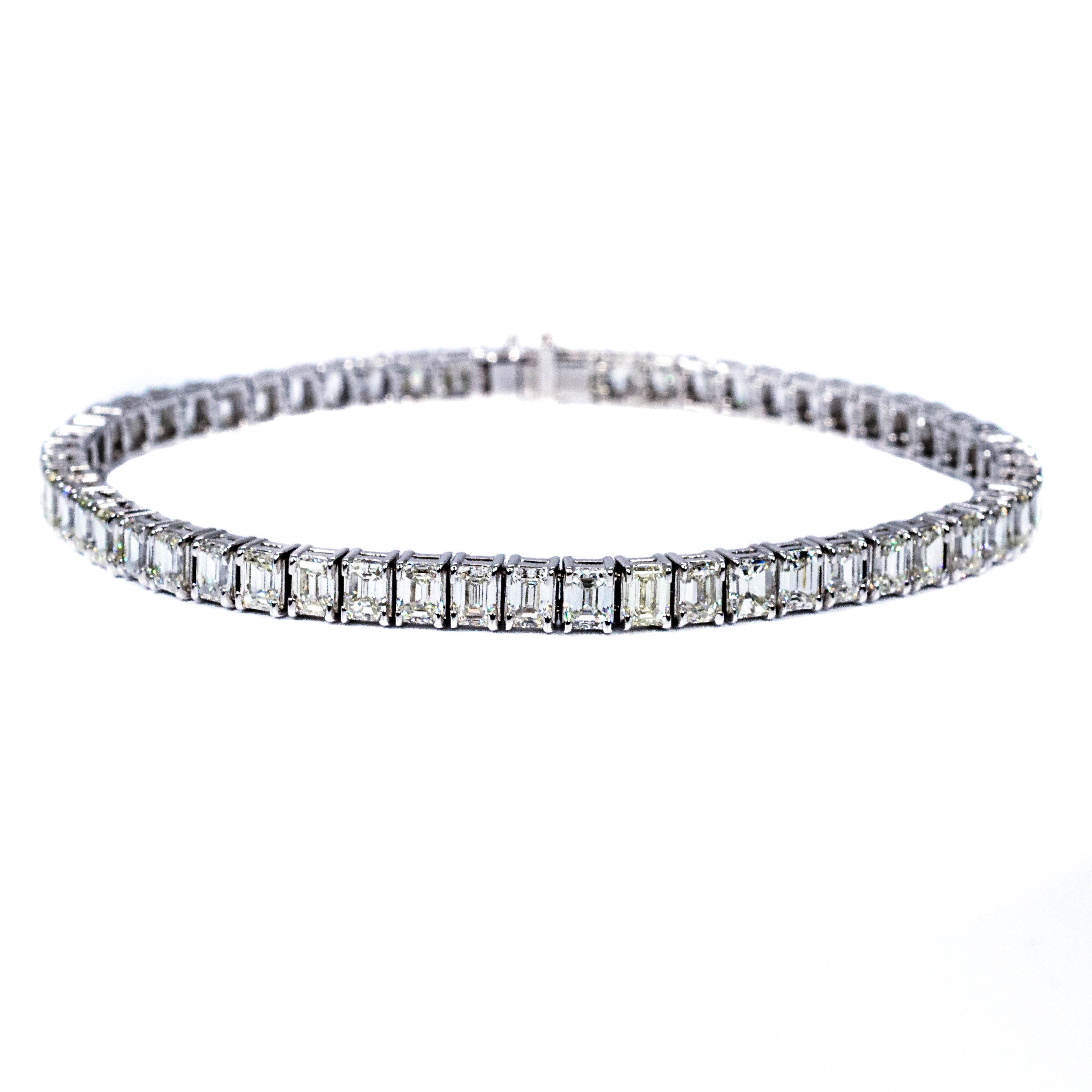Platinum Emerald-Cut Diamond Tennis Bracelet – 10.00 Carat