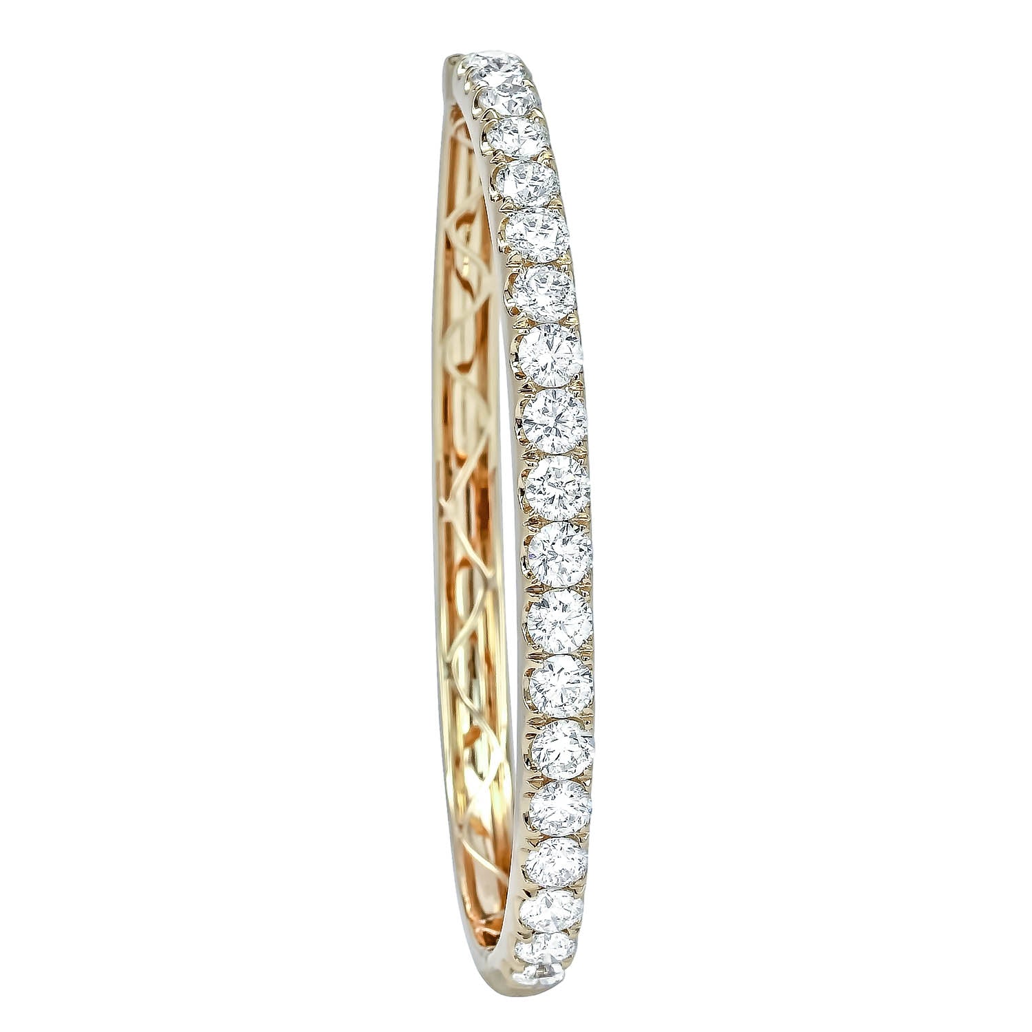 18K Yellow Gold Diamond Bangle Bracelet – 5.00 Carat
