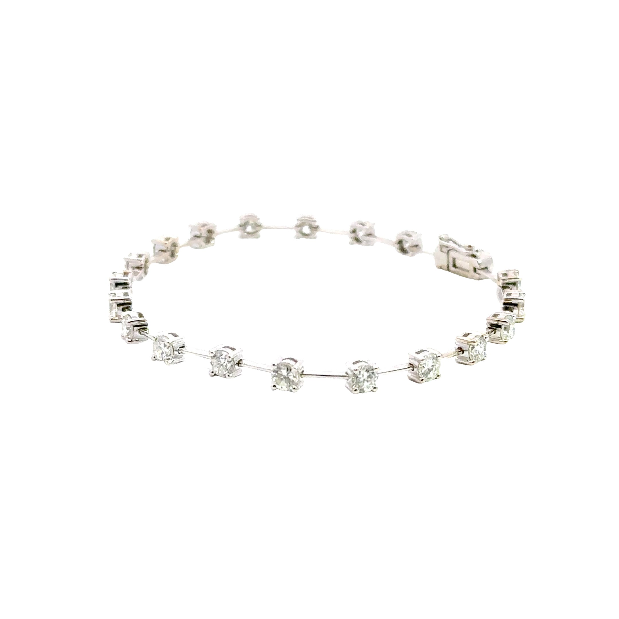 18K White Gold Diamond Tennis Bracelet 2.75 Carat Total