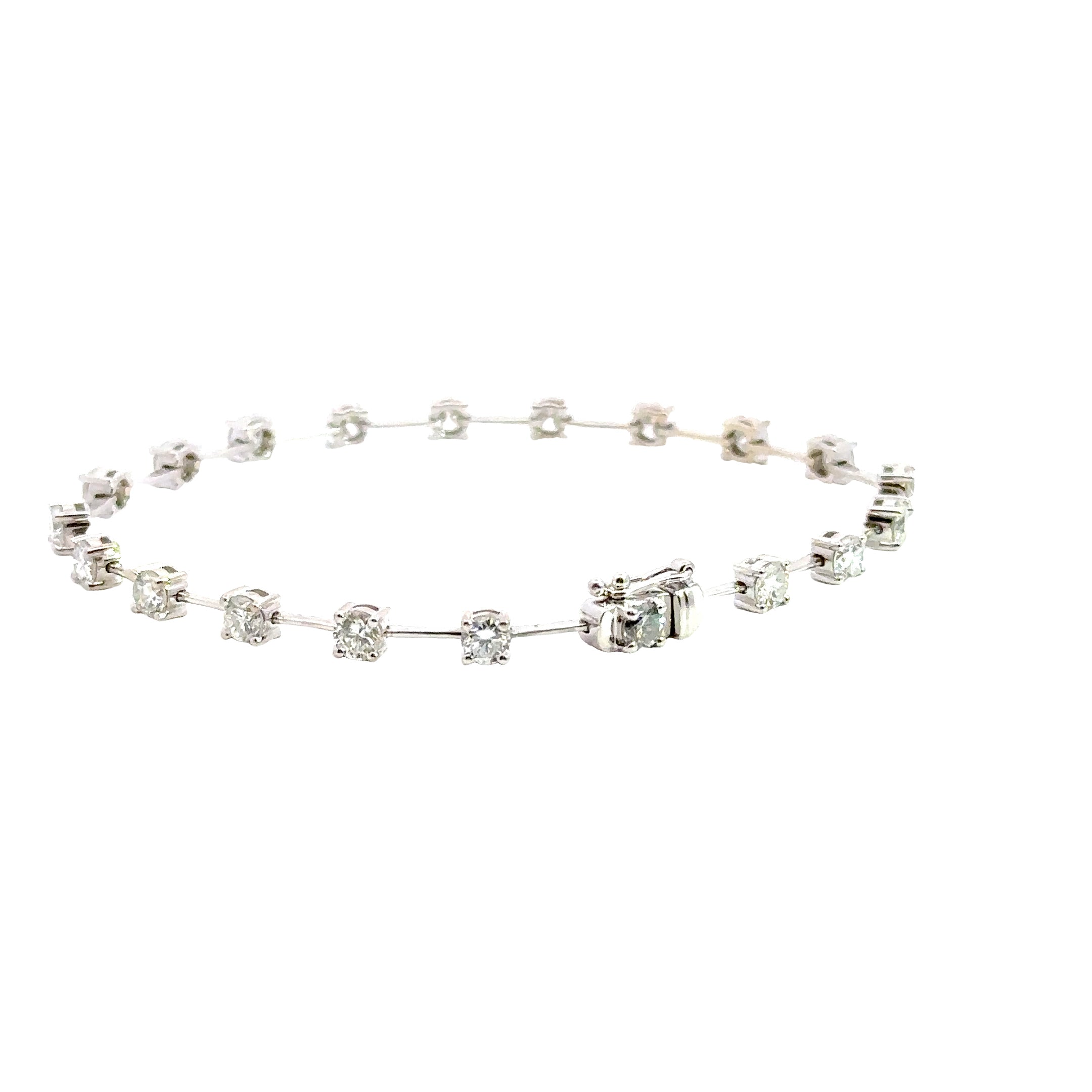 18K White Gold Diamond Tennis Bracelet 2.75 Carat Total