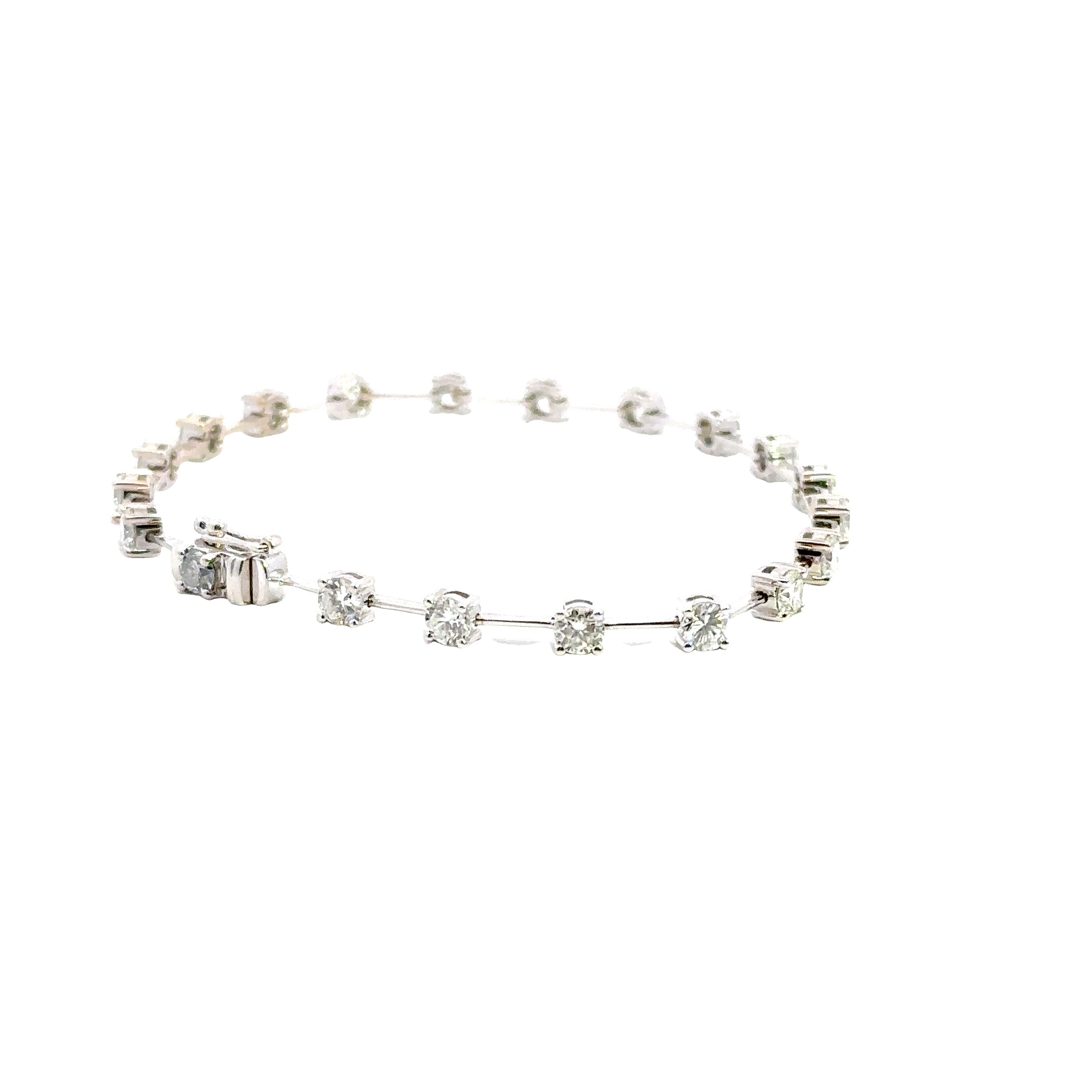 18K White Gold Diamond Tennis Bracelet 2.75 Carat Total
