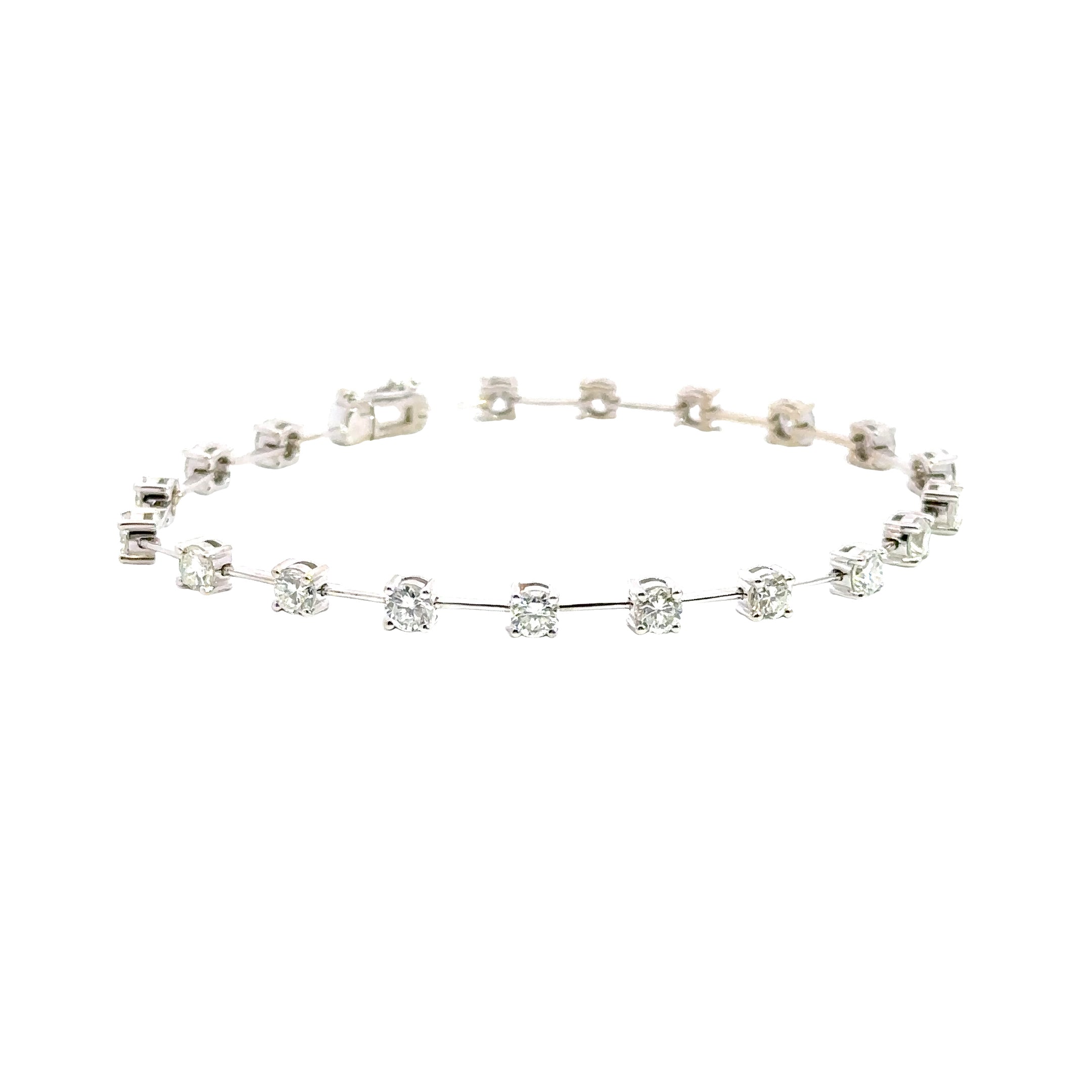 18K White Gold Diamond Tennis Bracelet 2.75 Carat Total