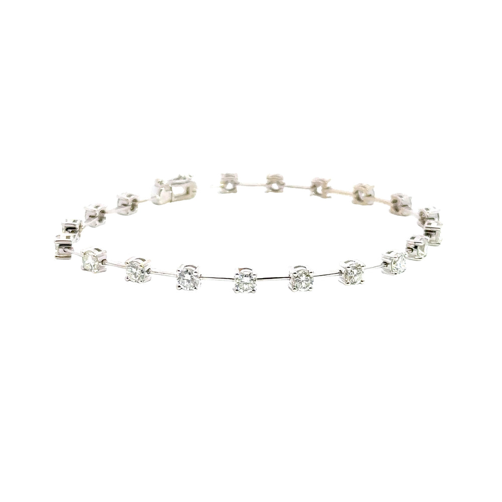 18K White Gold Diamond Tennis Bracelet 2.75 Carat Total