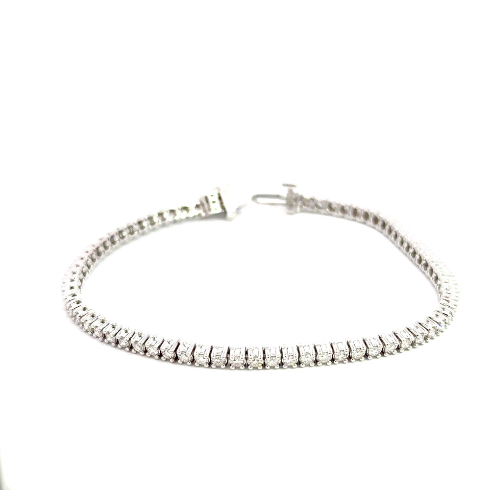 14K White Gold Diamond Tennis Bracelet 2.03 Carat Total 7 Inch