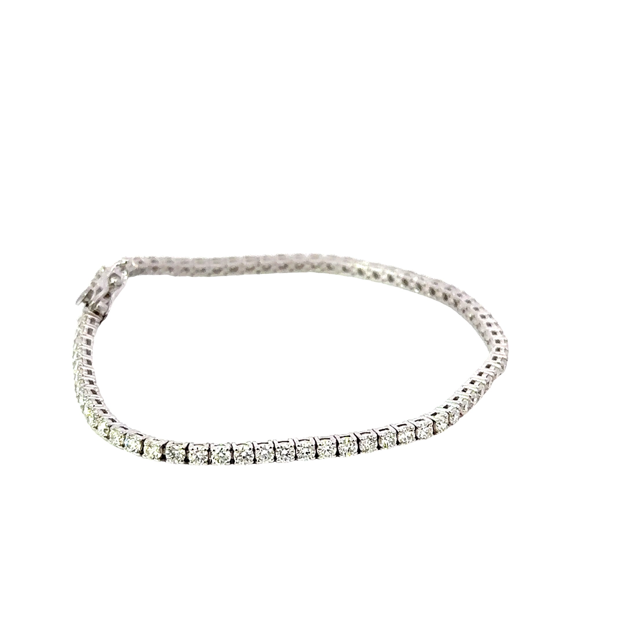 14K White Gold Diamond Tennis Bracelet 3.50 Carat Total G/H VS2