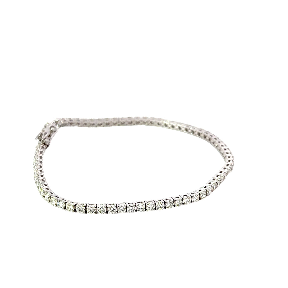 14K White Gold Diamond Tennis Bracelet 3.50 Carat Total G/H VS2