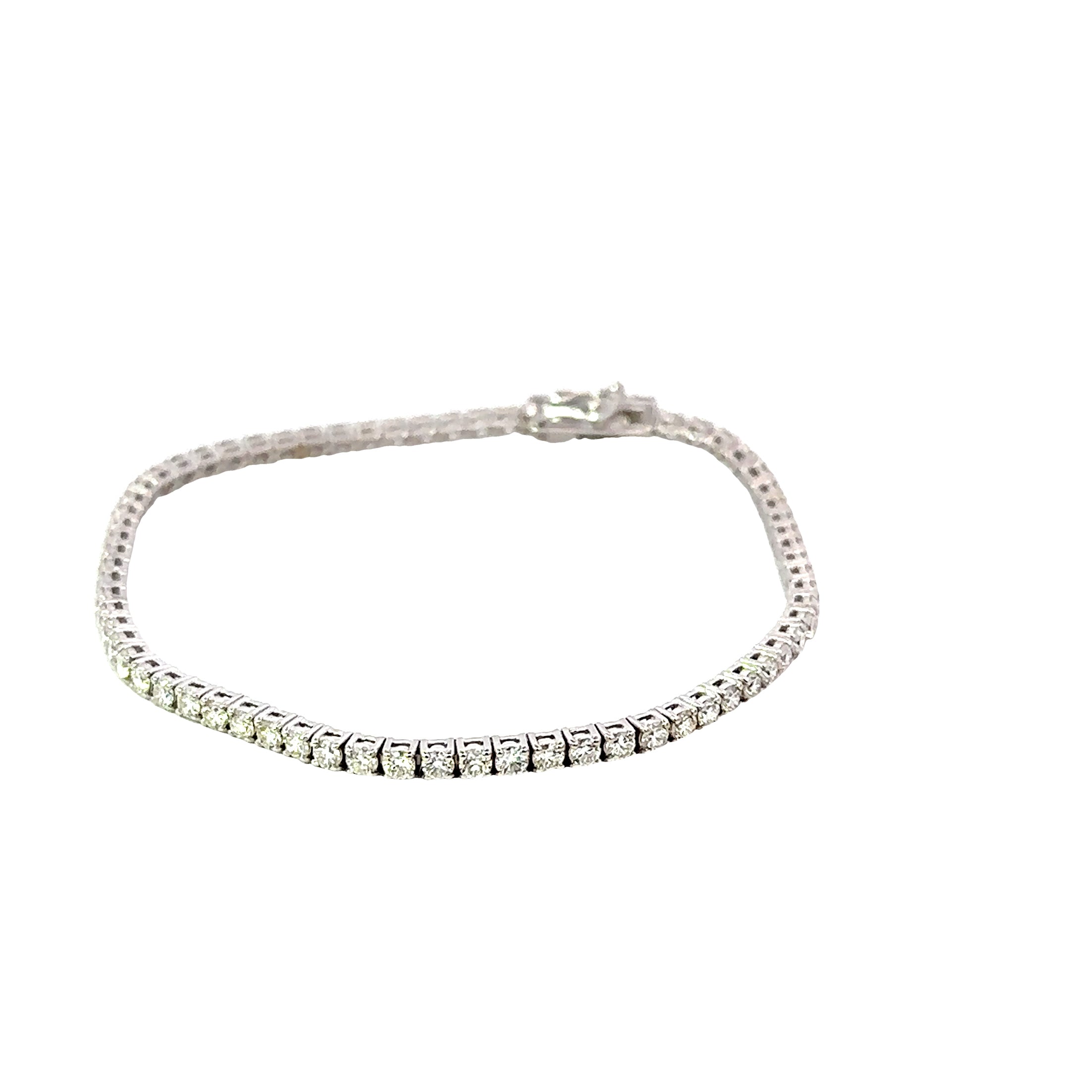 14K White Gold Diamond Tennis Bracelet 3.50 Carat Total G/H VS2