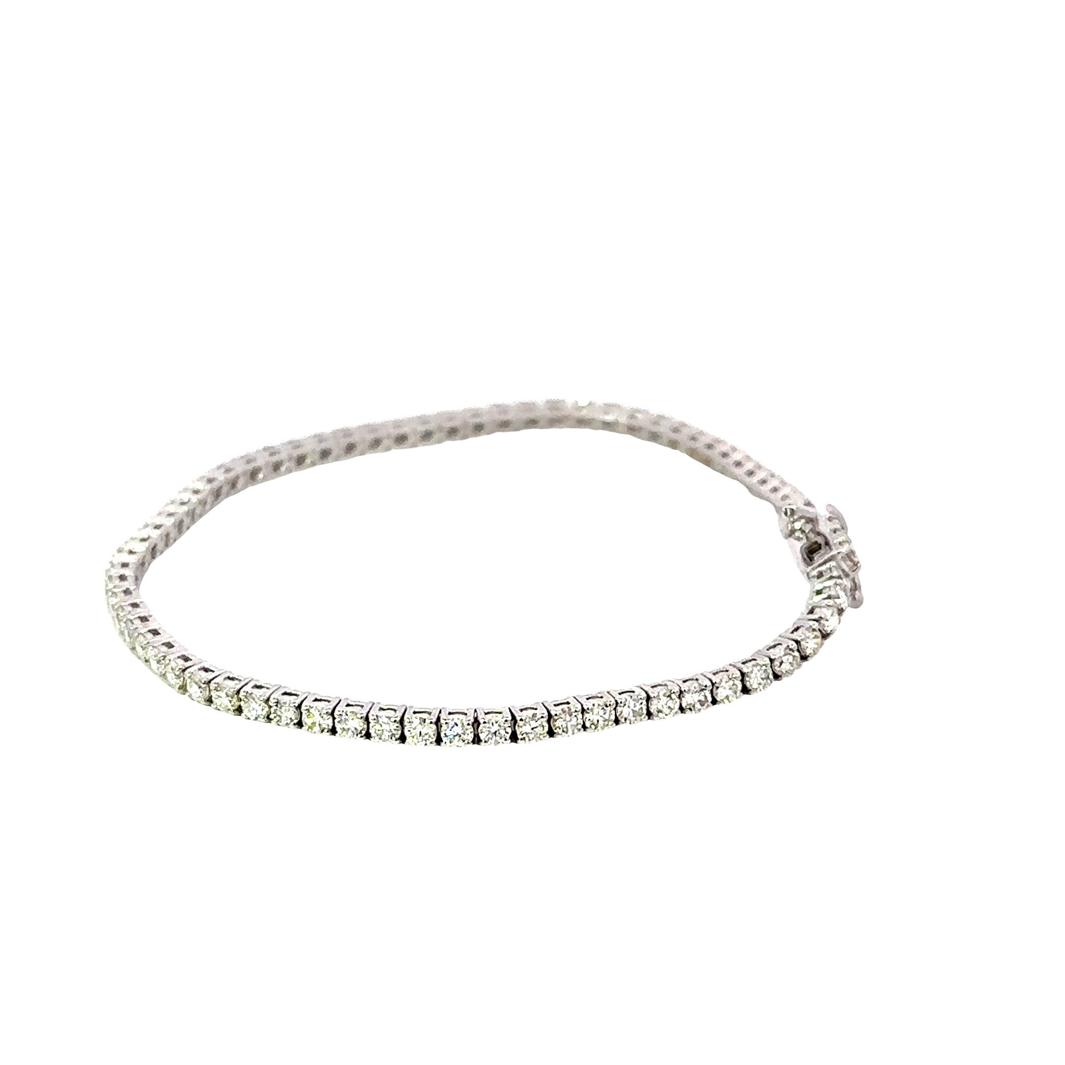 14K White Gold Diamond Tennis Bracelet 3.50 Carat Total G/H VS2