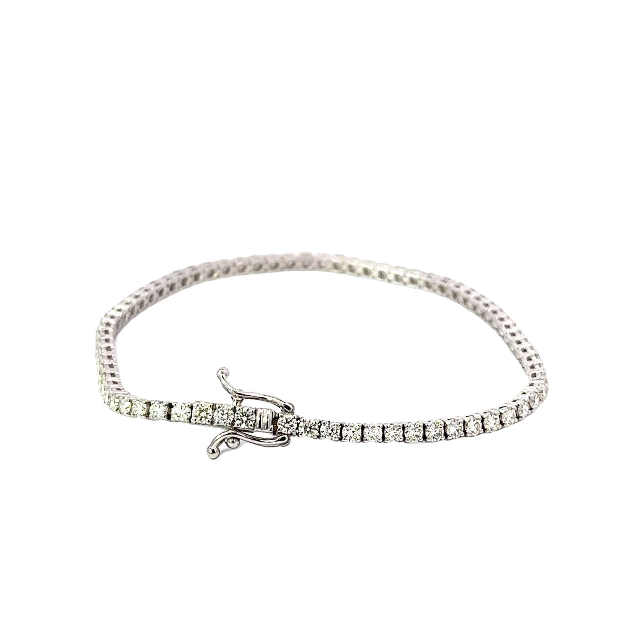 14K White Gold Diamond Tennis Bracelet 3.50 Carat Total G/H VS2