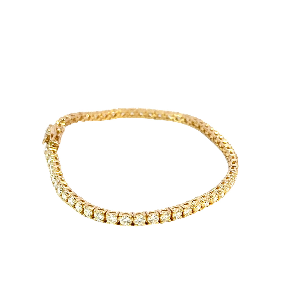 14K Yellow Gold Diamond Tennis Bracelet 4.50 Carat Total G/H VS2