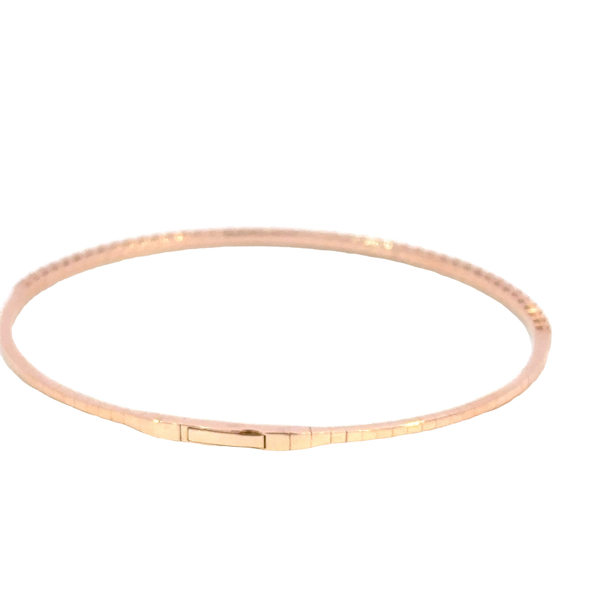 14K Rose Gold Diamond Flex Bangle Bracelet 1.00 Carat Total