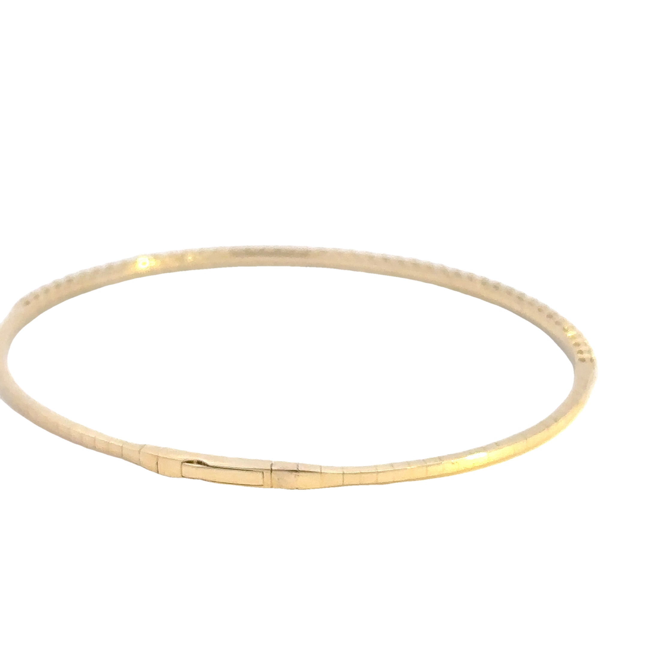 14K Yellow Gold Diamond Flex Bangle Bracelet 1.00 Carat Total