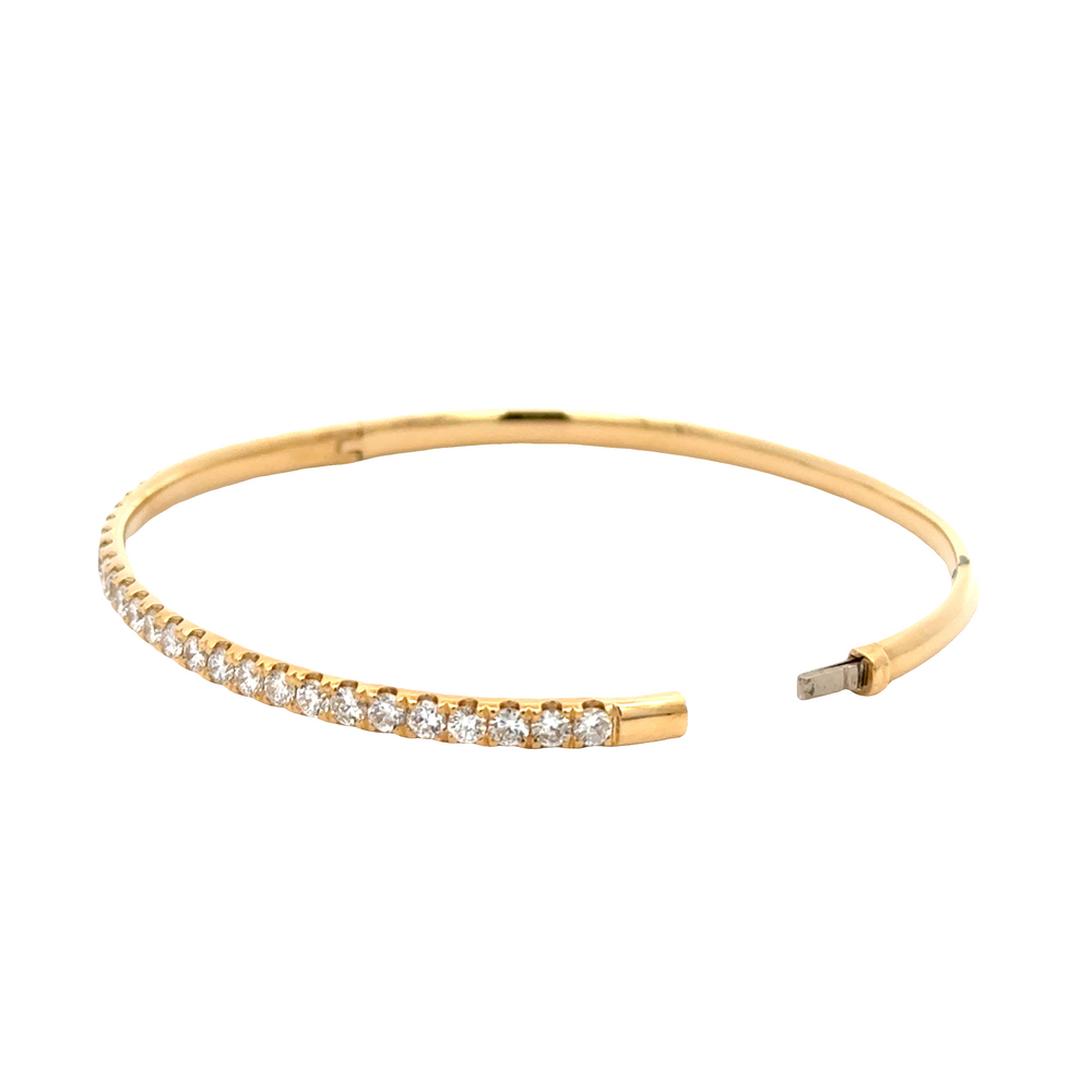 18K Yellow Gold Diamond Bangle Bracelet 2.00 Carat