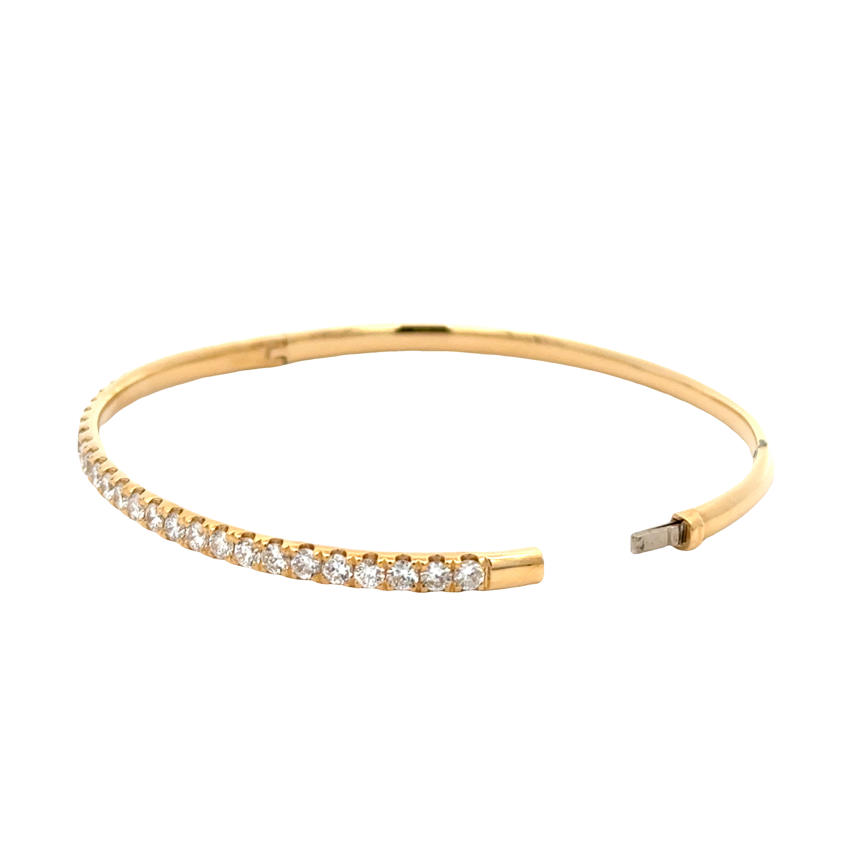 18K Yellow Gold Diamond Bangle Bracelet 2.00 Carat