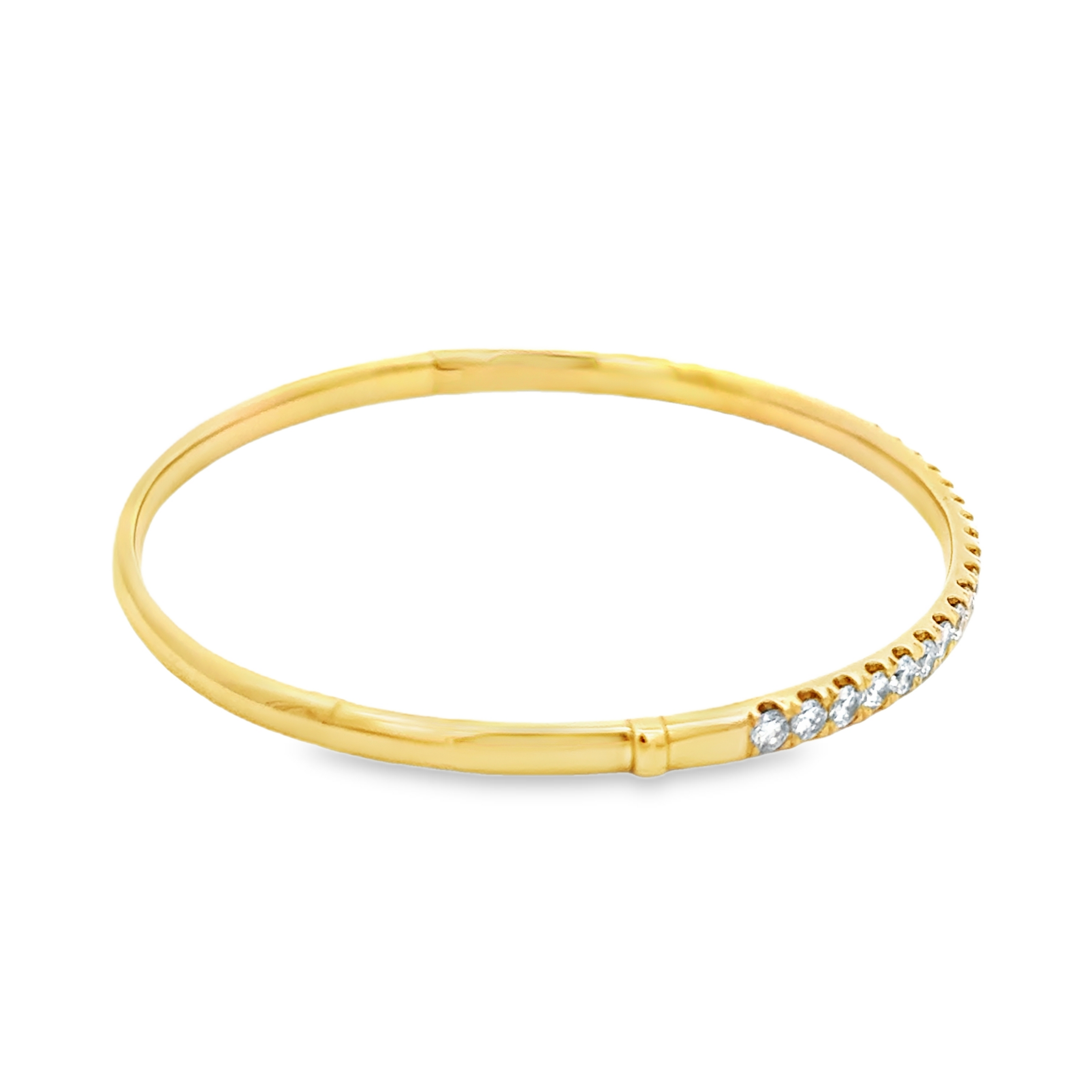 18K Yellow Gold Diamond Bangle Bracelet 2.00 Carat