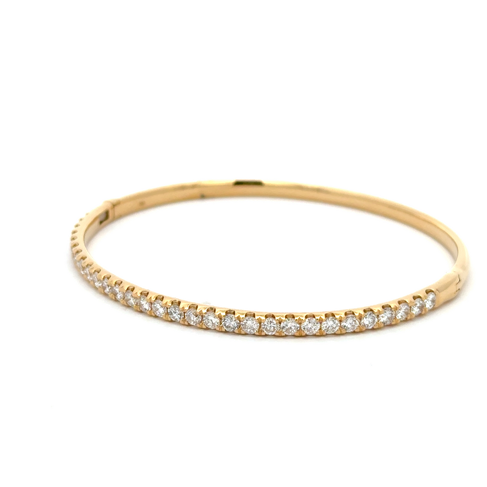 18K Yellow Gold Diamond Bangle Bracelet 2.00 Carat