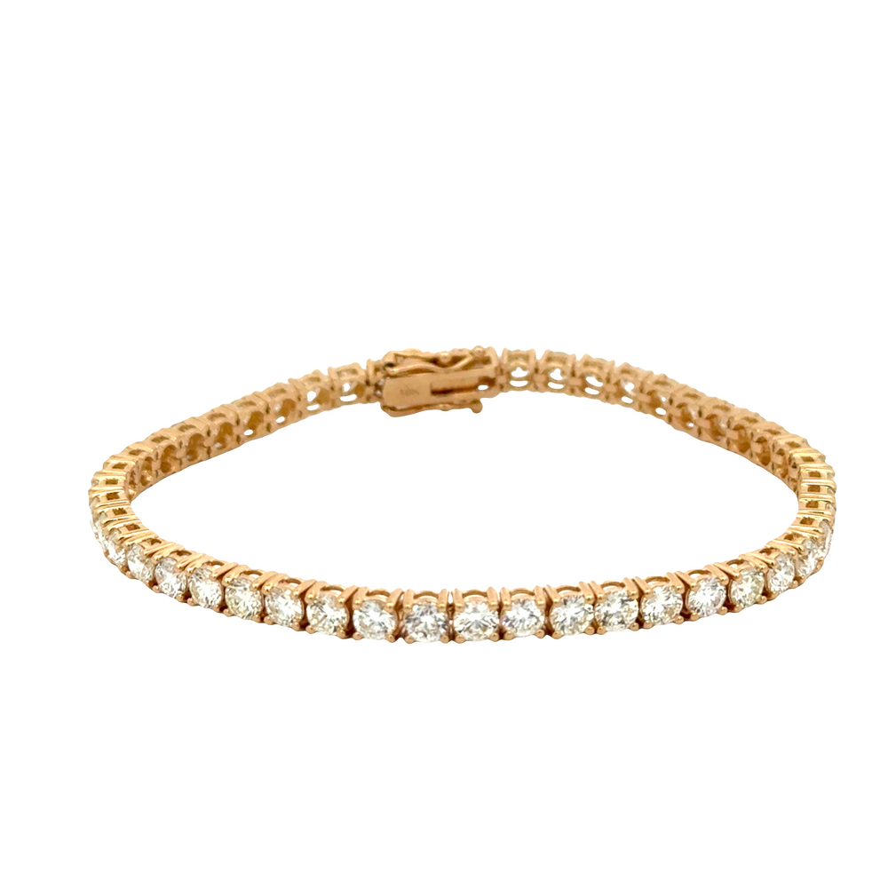 18K Yellow Gold Diamond Tennis Bracelet 7.80 Carat