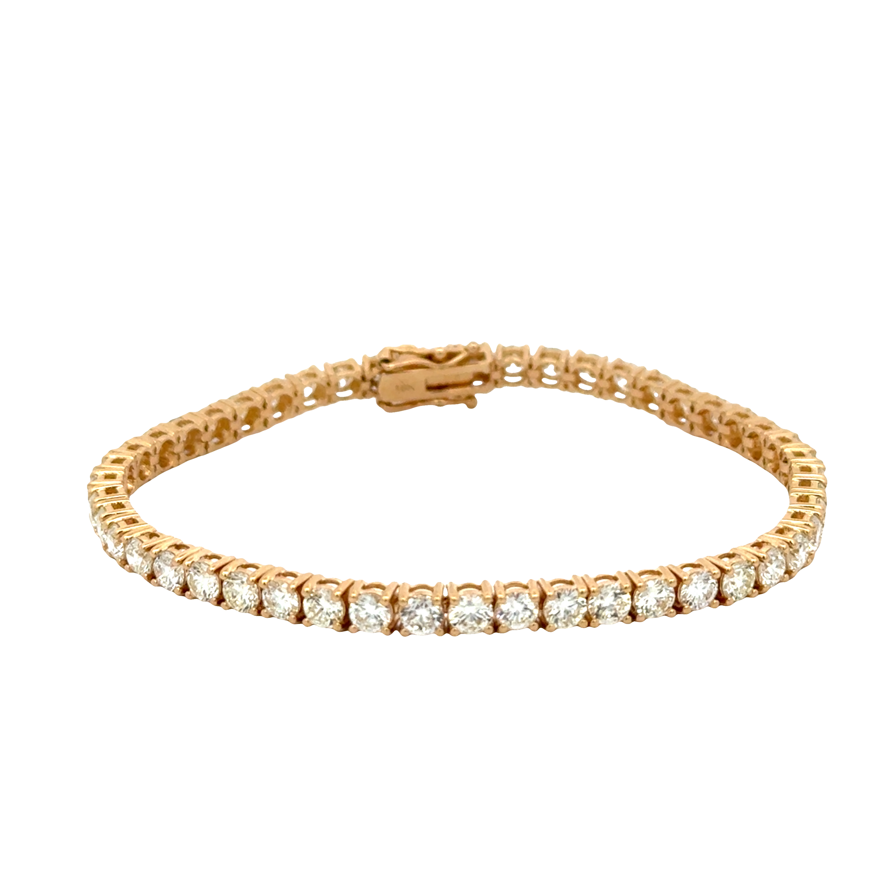18K Yellow Gold Diamond Tennis Bracelet 7.80 Carat