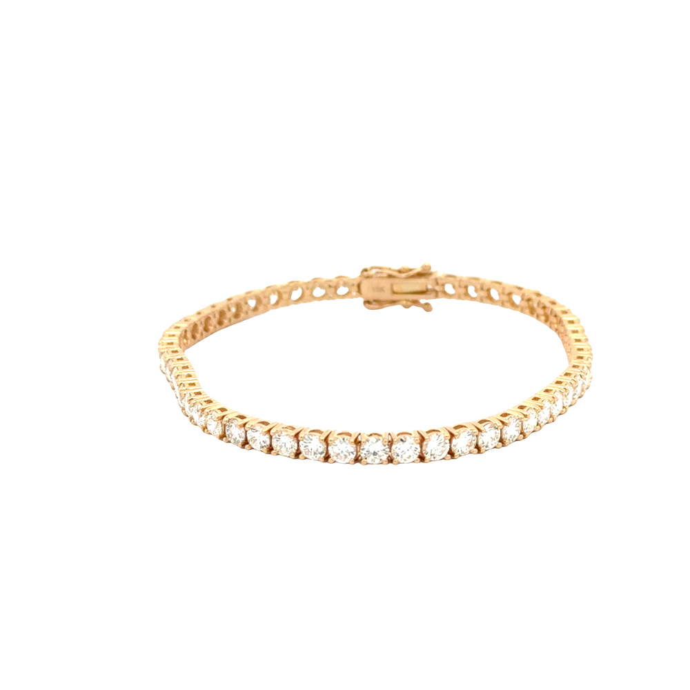 18K Yellow Gold Diamond Tennis Bracelet 7.00 Carat