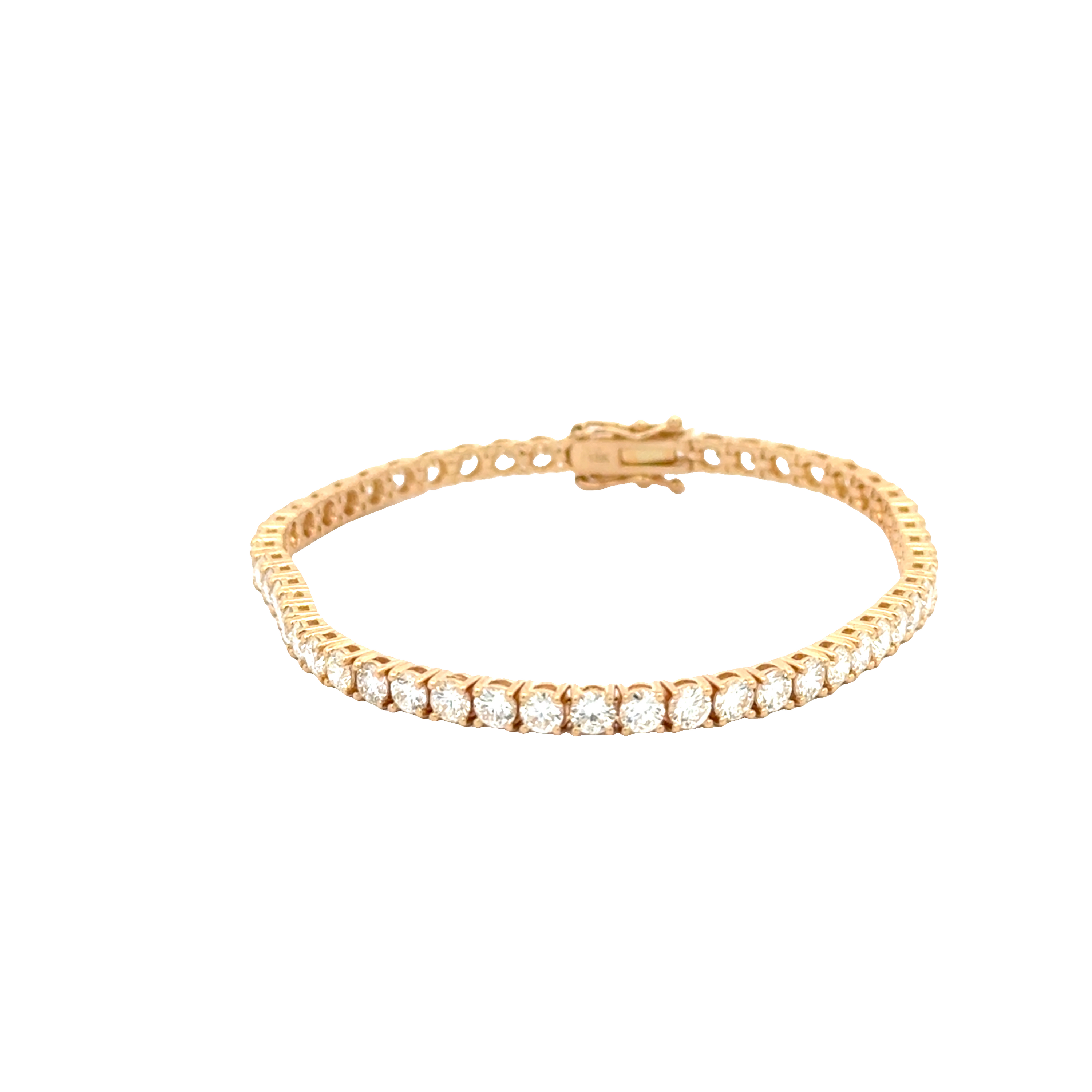 18K Yellow Gold Diamond Tennis Bracelet 7.00 Carat