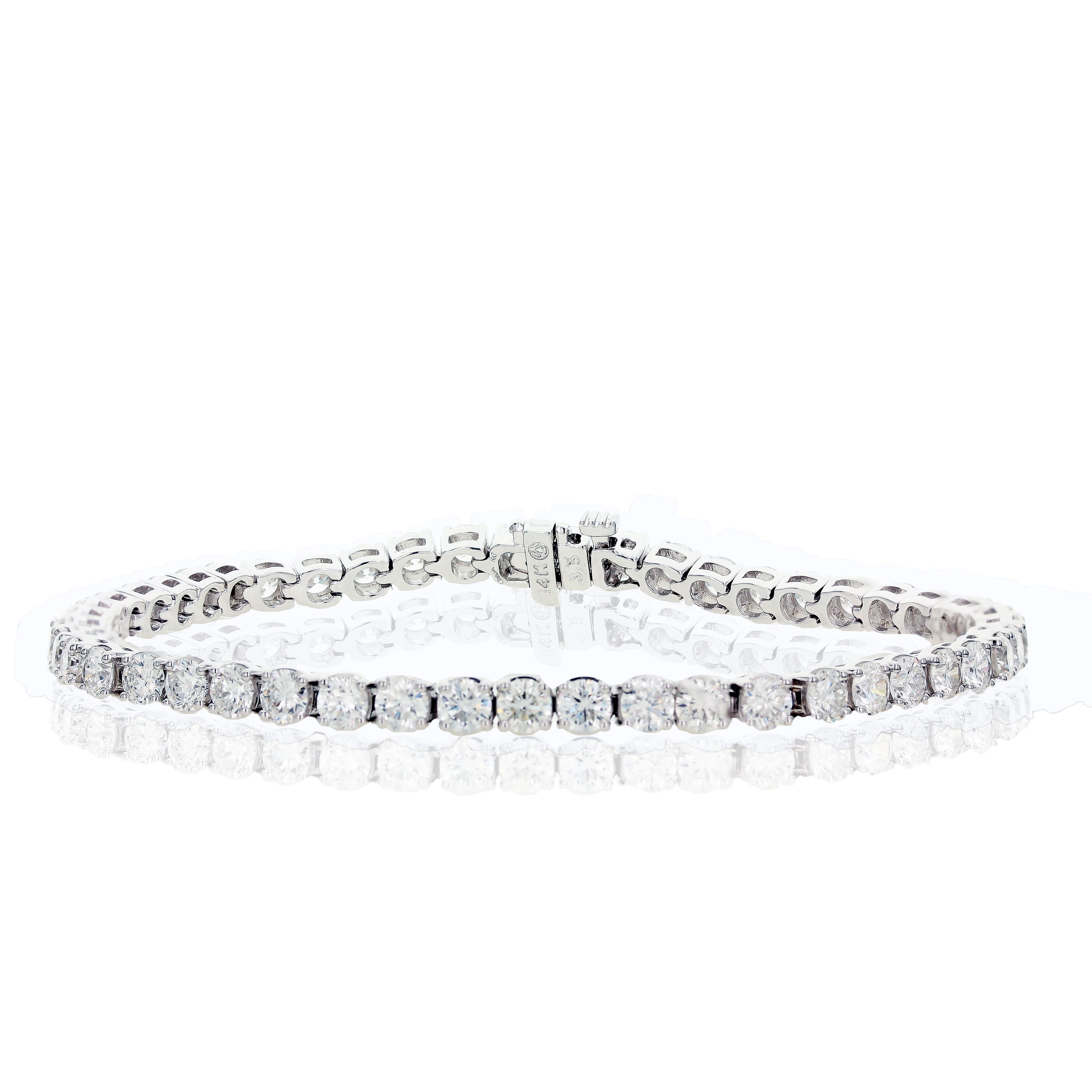 18K White Gold Diamond Tennis Necklace 8.70 Carat