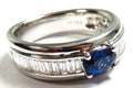 18kt white gold 6x4 sapphire ring w/0.65cts