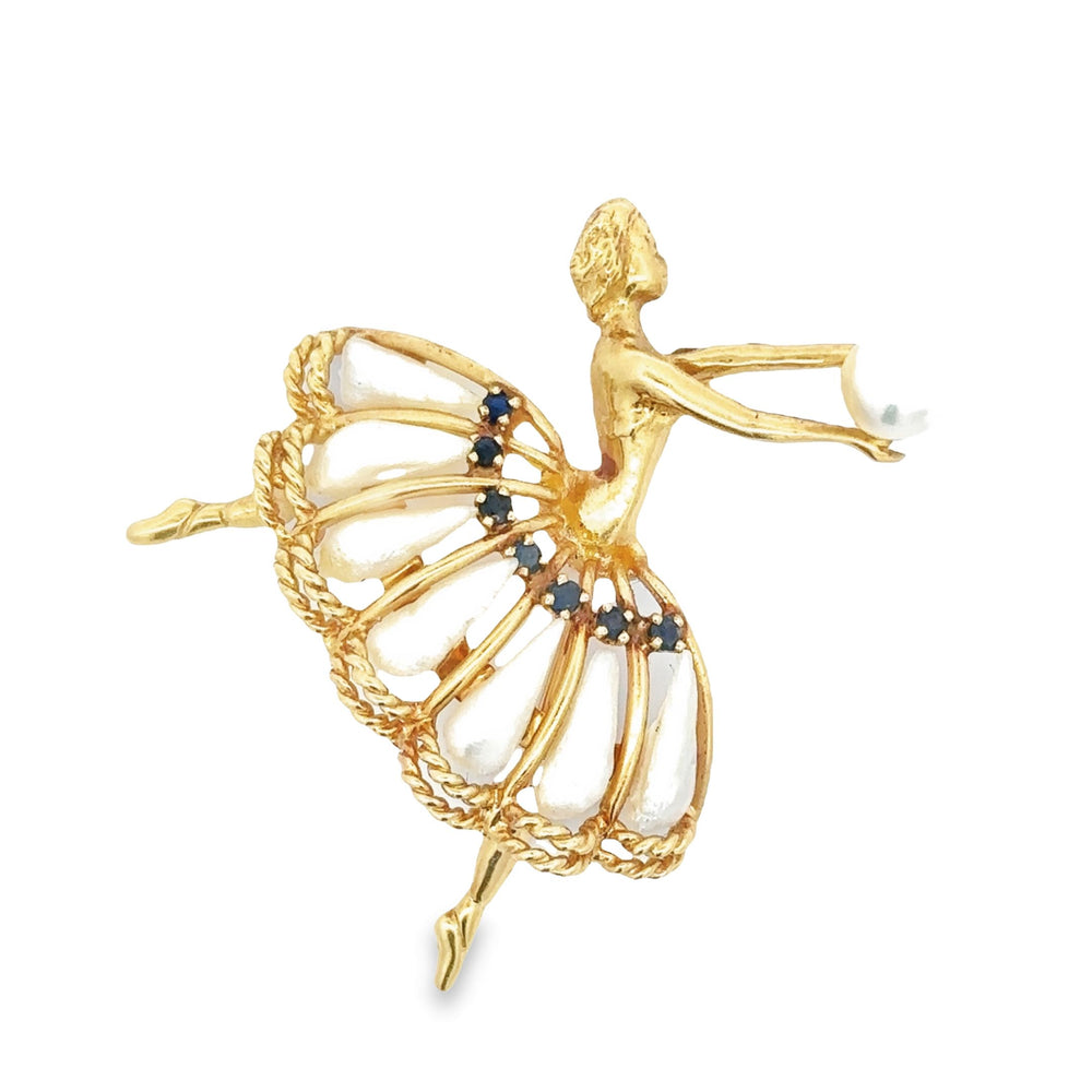 -E-14kt yg Pearl and Sapphire
