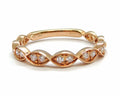 14kt Rose Gold Diamond Stack Crossover Ring