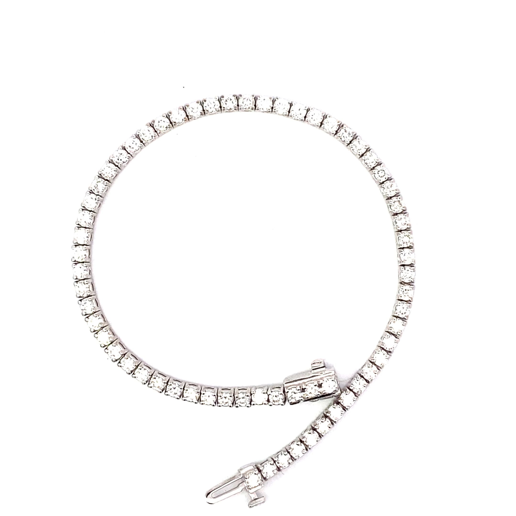 Plat Diamond Tennis Bracelet 6