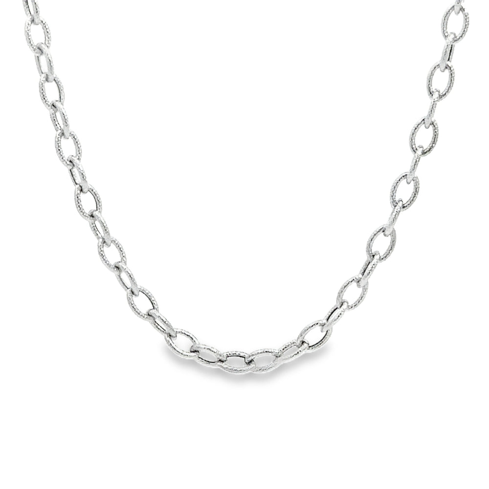 14k white gold open link textu