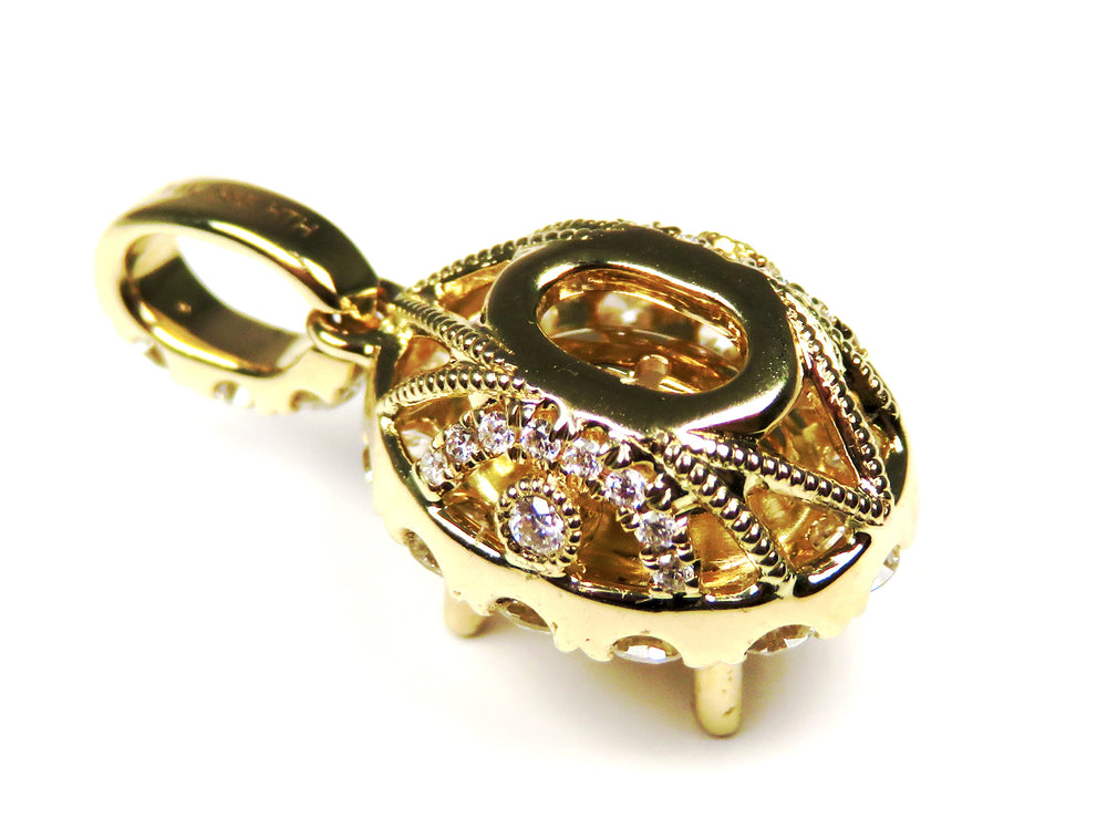 14kt yg smnt pendant w/dia hal