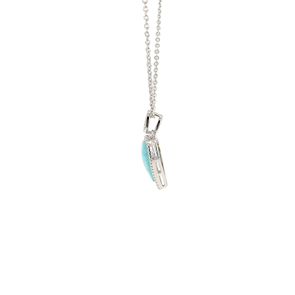 SS Larimar heart pendant w/ w