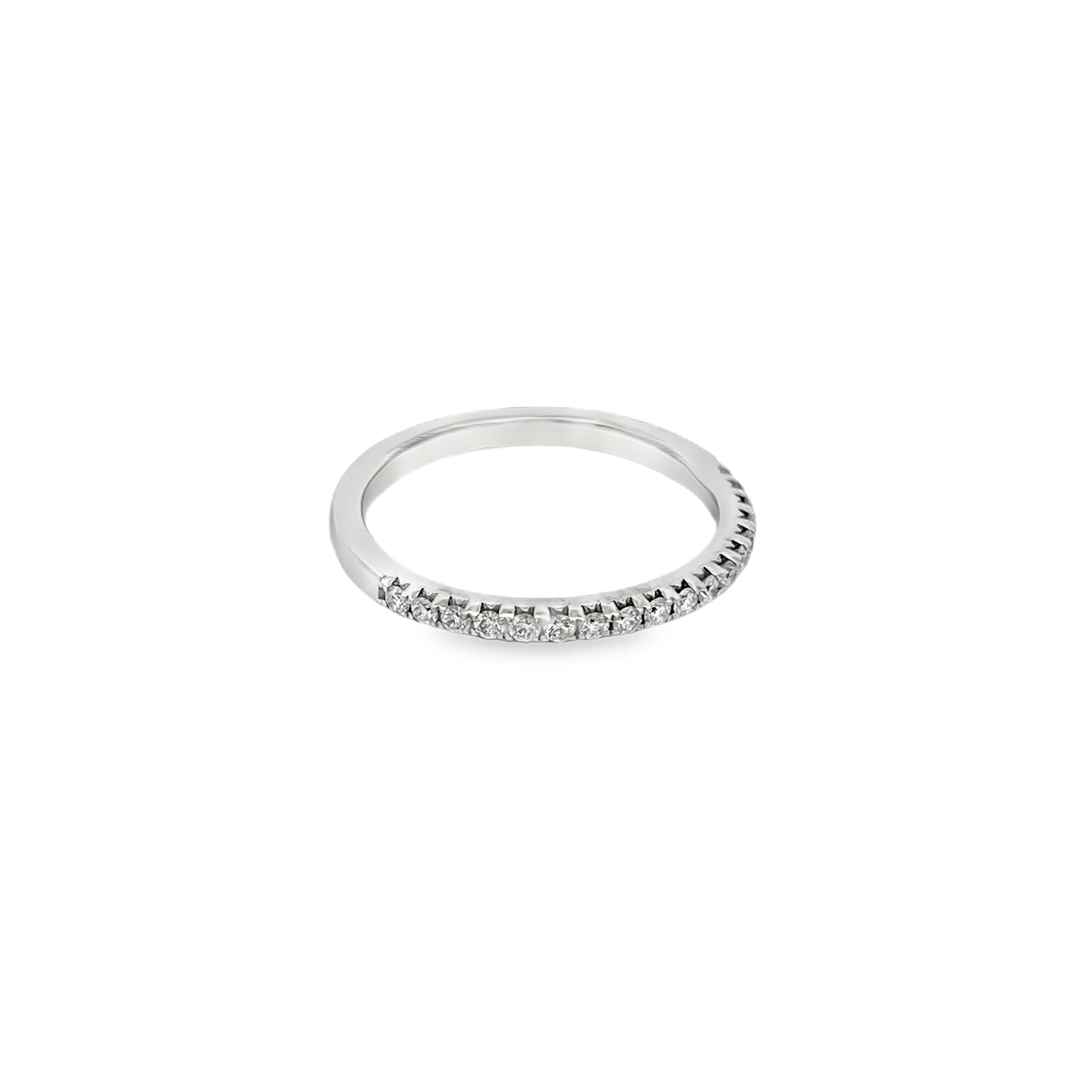 14K White Gold Diamond Half Eternity Band Ring