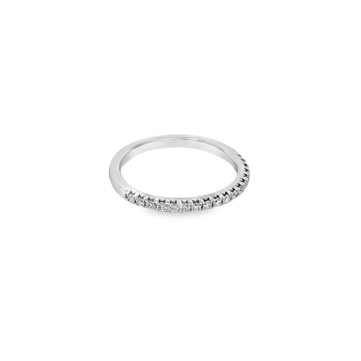 14K White Gold Diamond Half Eternity Band Ring