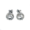 18kt White Gold Semi Mount Diamond Halo Earrings