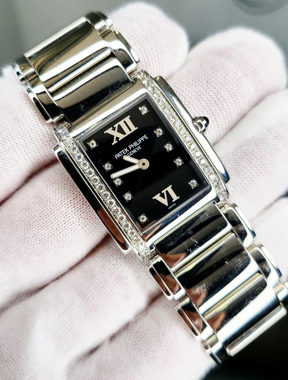 Patek Philippe "24" Ladies Stainless Steel with Diamonds Luxury watch