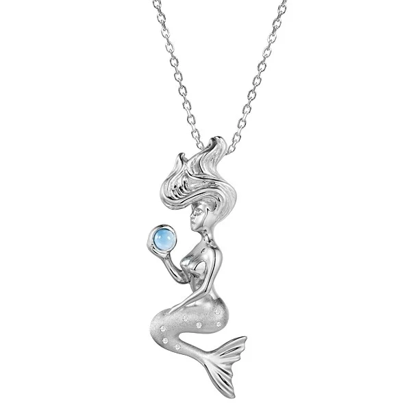 Silver Mermaid necklace with L