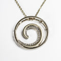 14kt Yellow Gold Wave Necklace with 27 Diamonds with 18" Chain