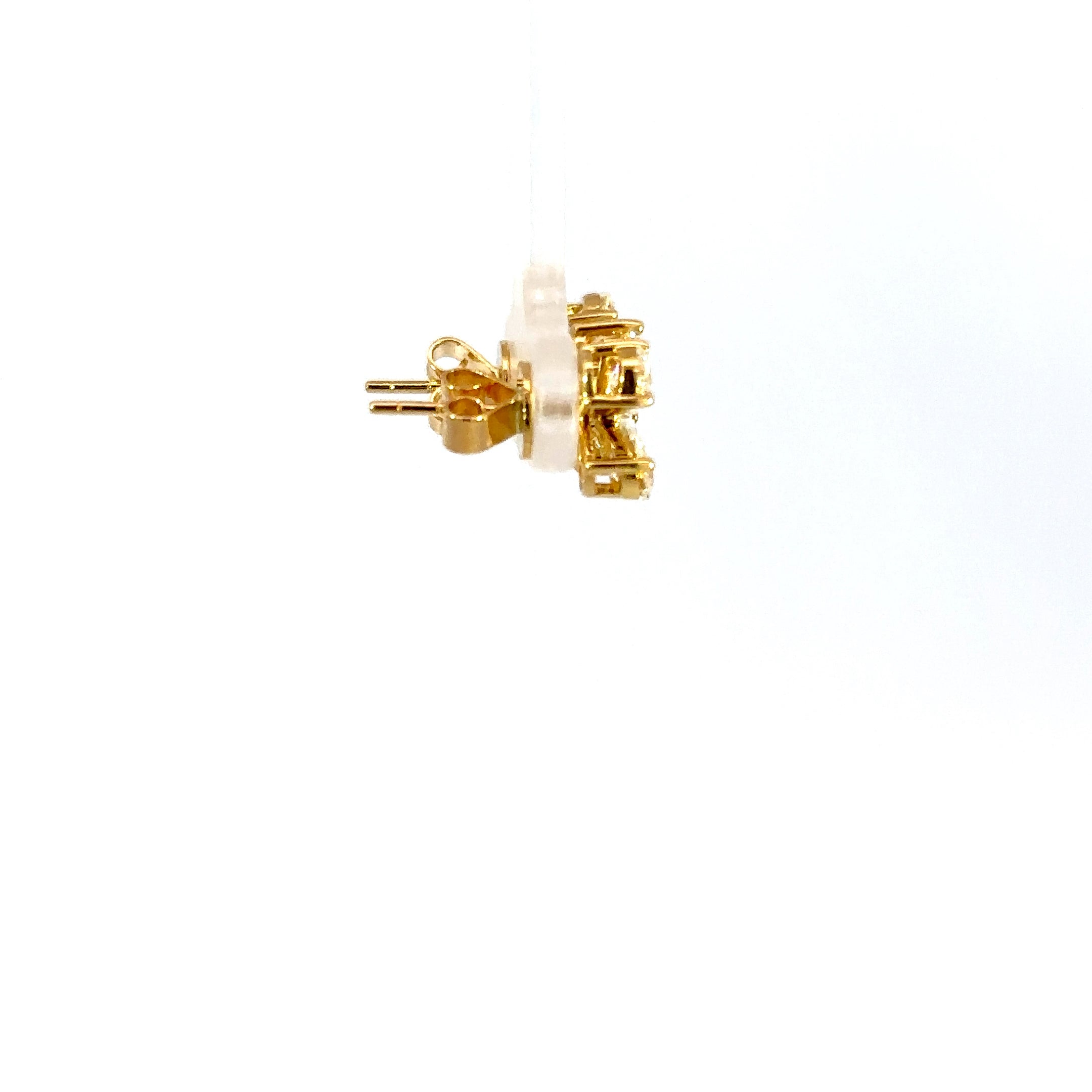 18kt yg 4-Petal Flower Earring