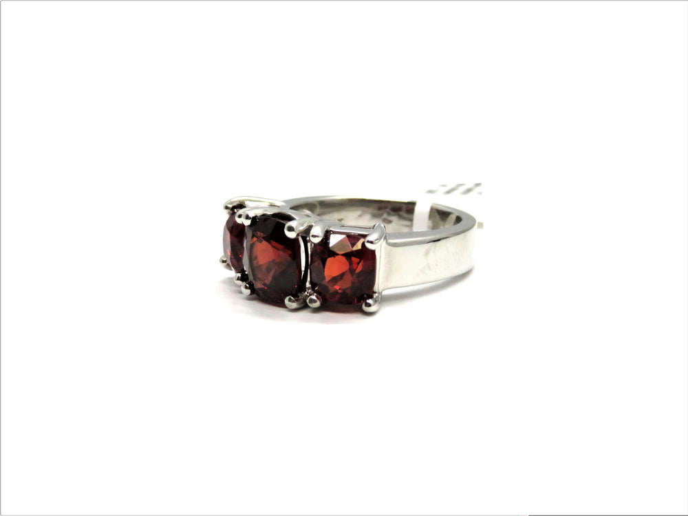 Platinum Three-Stone Red Spinel Ring – 5.03 Carats