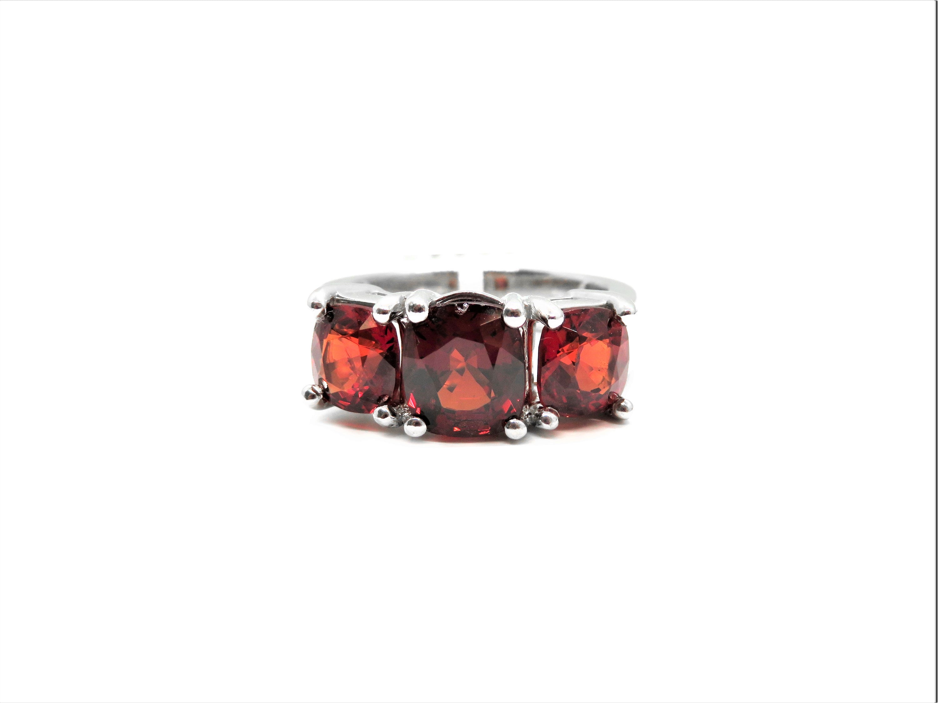 Platinum Three-Stone Red Spinel Ring – 5.03 Carats